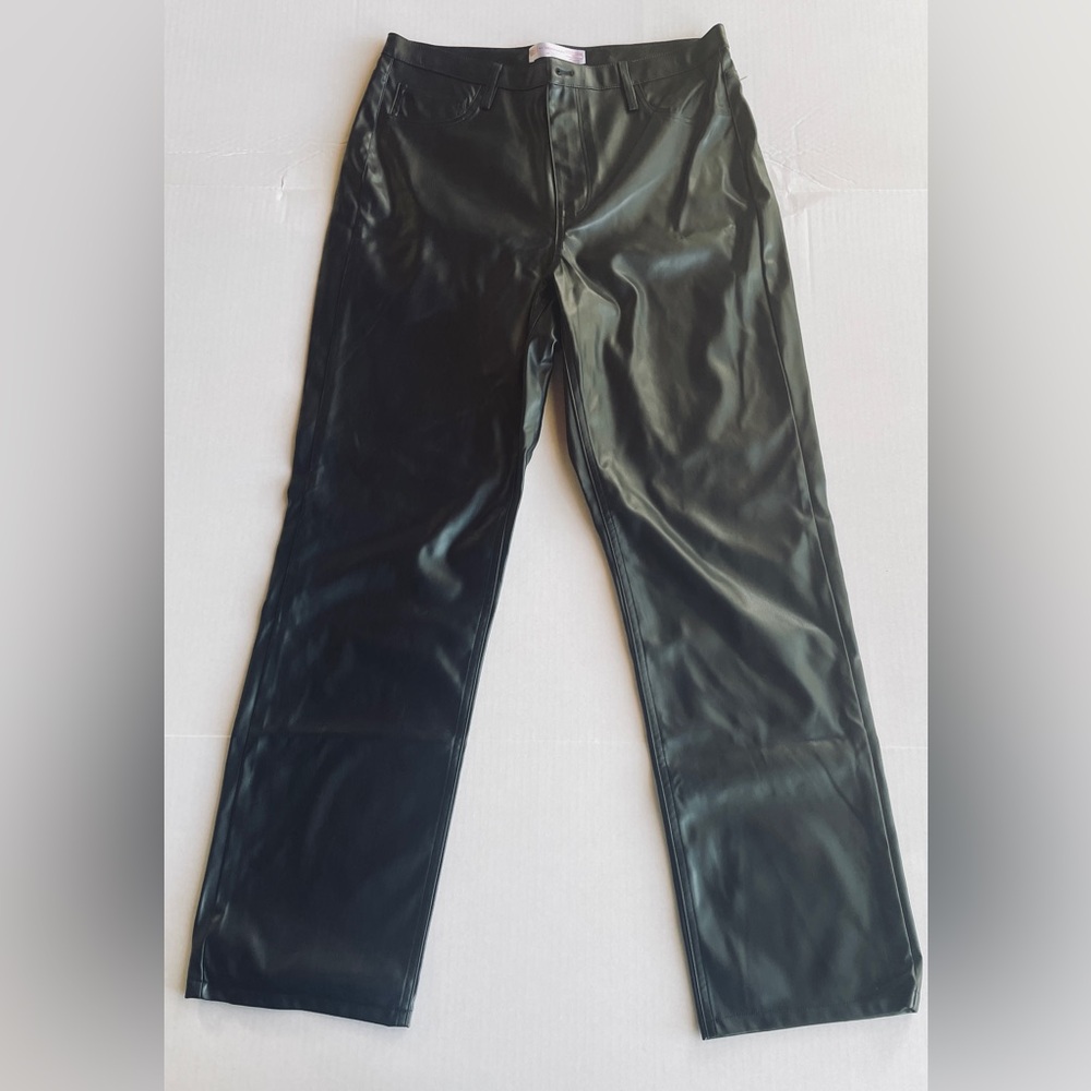 Womens Retro Vintage Goth Retro Bodycon No Boundaries Faux Leather Black Pants